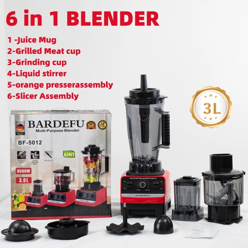 2024 New Fresh Fruit Juice Blender Kitchen Heavy Duty 9500w Silver Crest Commercial Electric Mixer 6 in 1 Blender