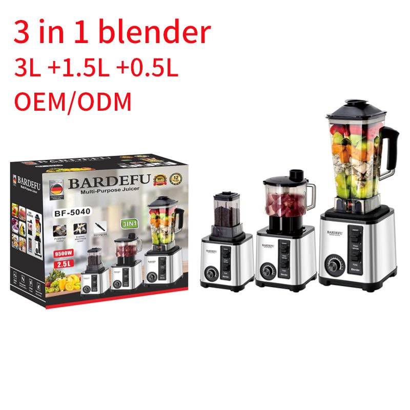 2024 New Products 3 In 1 Silver Crest Blender 3L 9500W Stainless Steel Meat Grinder Fruit Juice Smoothie Blenders and Juicers