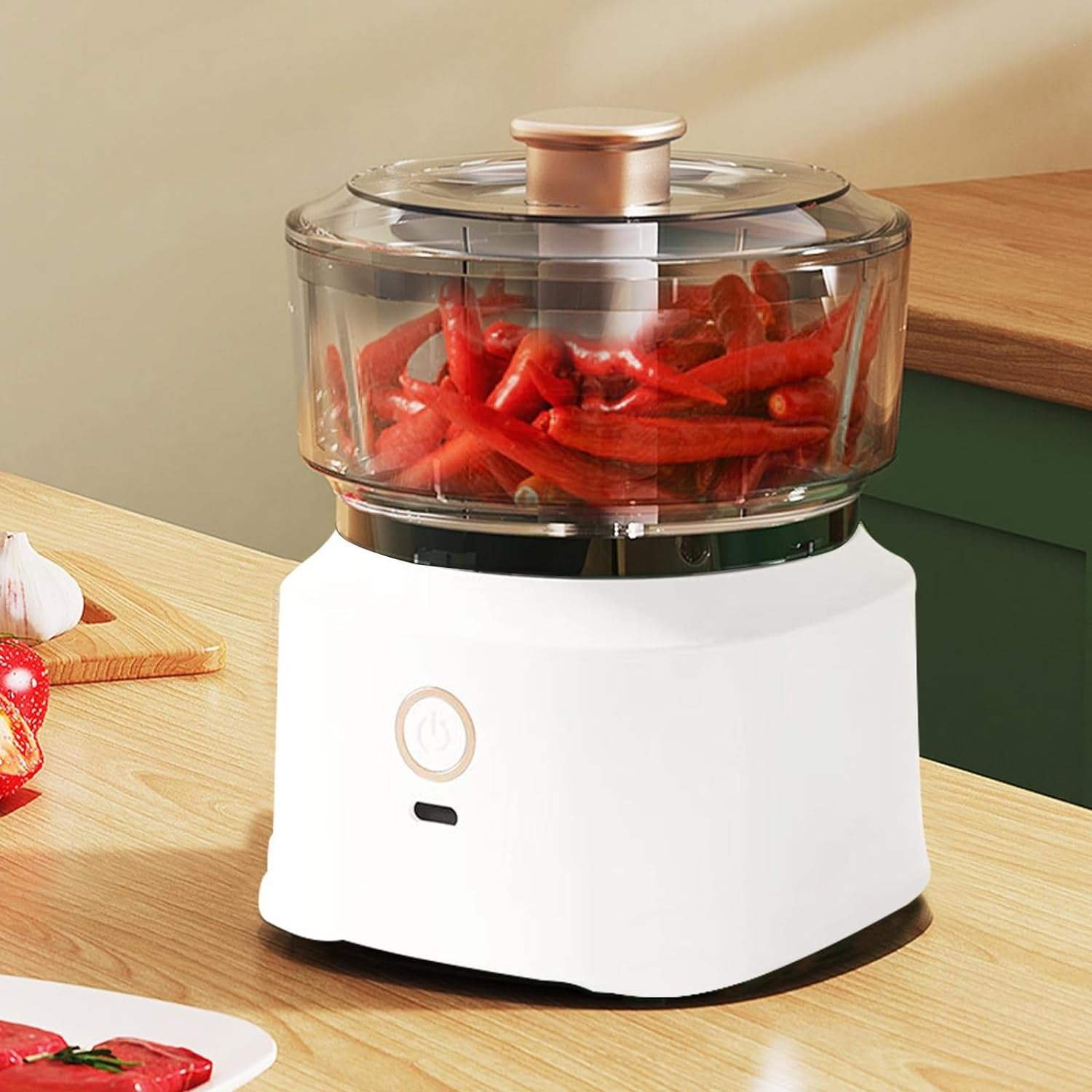 2024 Rechargeable Food Processor Blender White Green Food Processor Meat And Vegetable Chopper Grinder