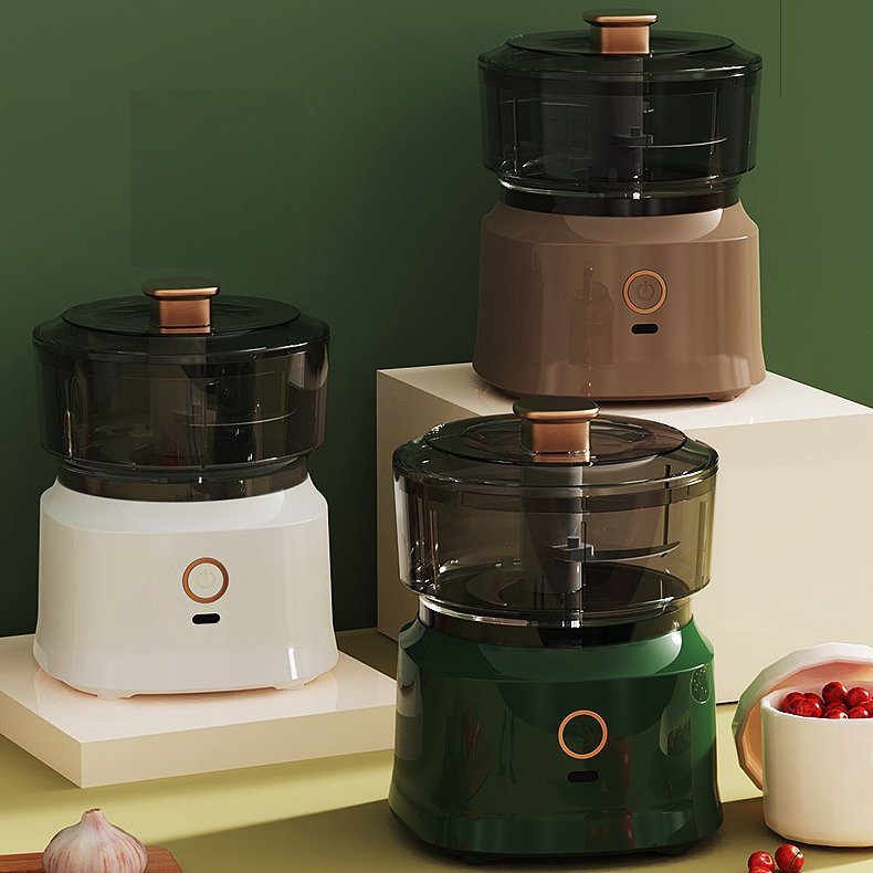 2024 Rechargeable Food Processor Blender White Green Food Processor Meat And Vegetable Chopper Grinder
