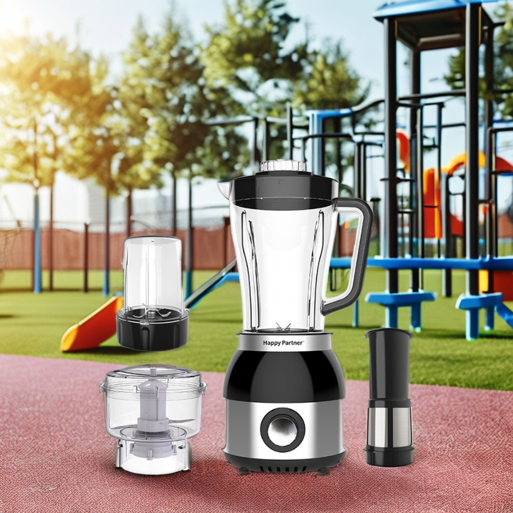 Happy Partner 6-in-1 Electric Blenders Juicers Commercial-Grade Household Kitchen Tools Durable Plastic Smoothies Fresh Fruit