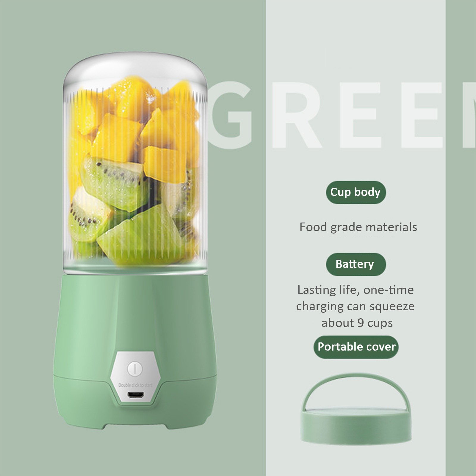 Electric Mini Fast Juicing Cup Mixer Blade Usb Rechargeable Blender Portable Fresh Fruit Juicer Cup