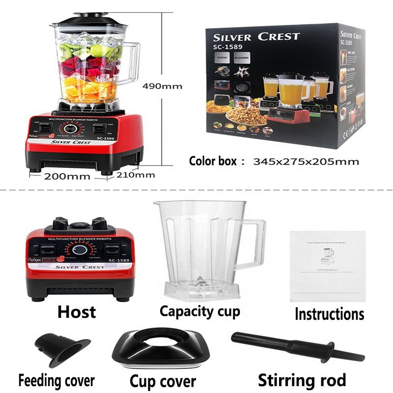 2024 hot sell 2 in 1 heavy duty Commercial kitchen household fresh fruit juicer electrical silver crest smoothie mixer blender