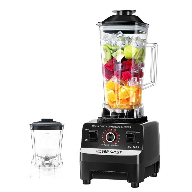 2024 hot sell 2 in 1 heavy duty Commercial kitchen household fresh fruit juicer electrical silver crest smoothie mixer blender
