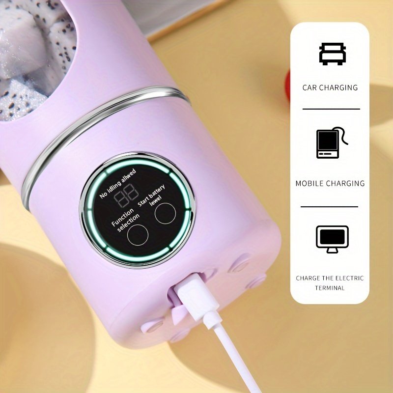 Versatile Digital Display 700ML Small Portable Fresh Fruit Juicer Rechargeable Compact 2 In 1 Juicer Blender Cup