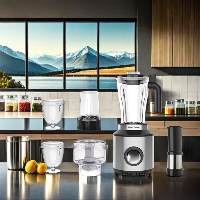 Happy Partner 6-in-1 Food Blender Factory Juicer with Variable Speed Heating Knob Controls EU Plug for Meat Mincing