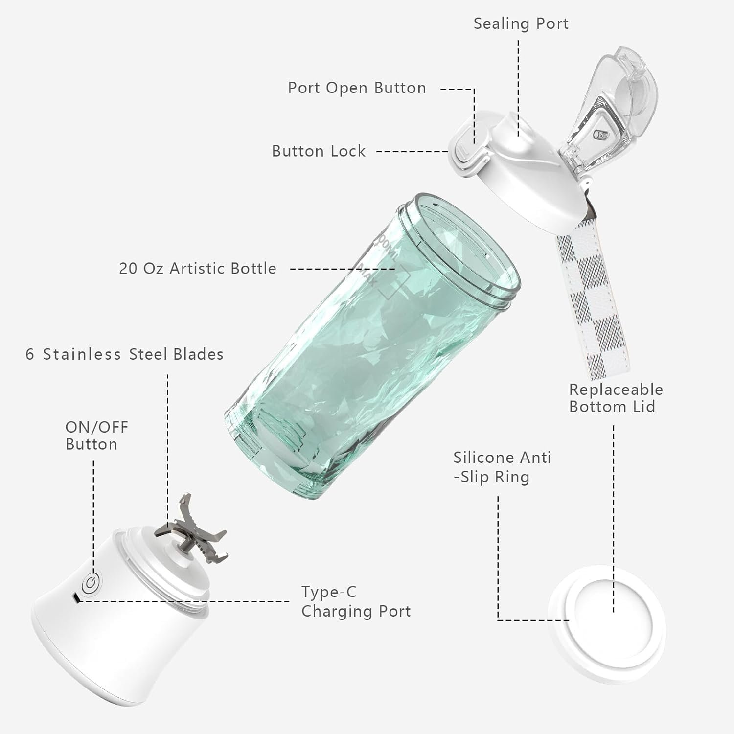 2024 new product small blender portable personal portable blender wholesale blender smoothie portable 600ml portable blender