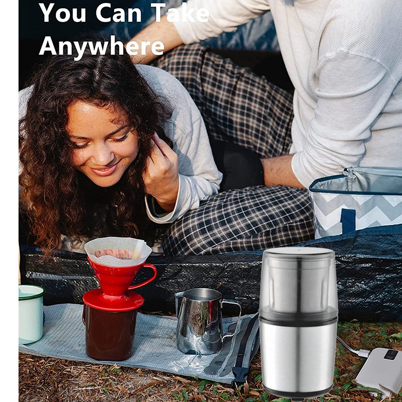 200W SS Housing Coffee Spice Grinder Big Capacity for 100g Coffee Bean Each Time Overheat Protection Coffee Grinder Blender