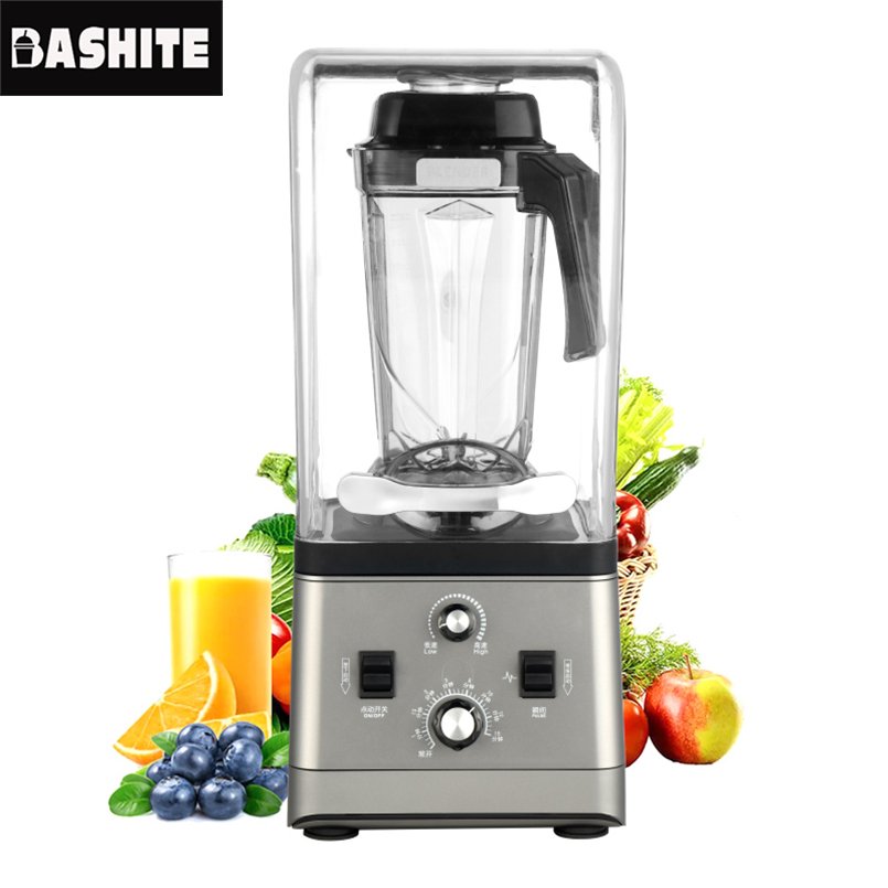110V-240V Heavy Duty Nut Grinder Frappe Machine Blender Household low noise smoothie machine with hood Catering business custom