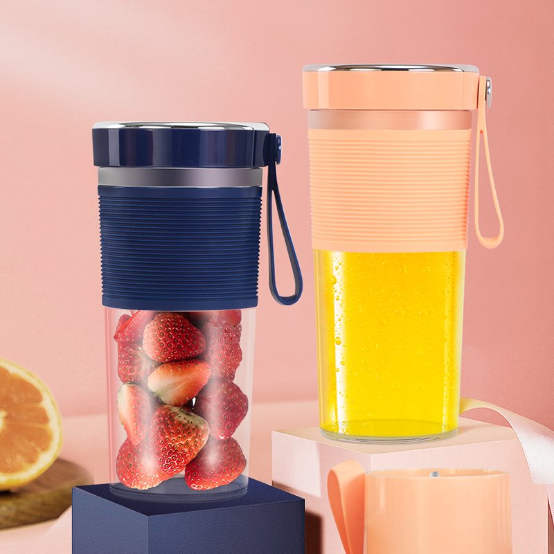 High Speed 6 Leaf Hand-held Portable Juicer Cup Blender Lime Color Bottle Juicer