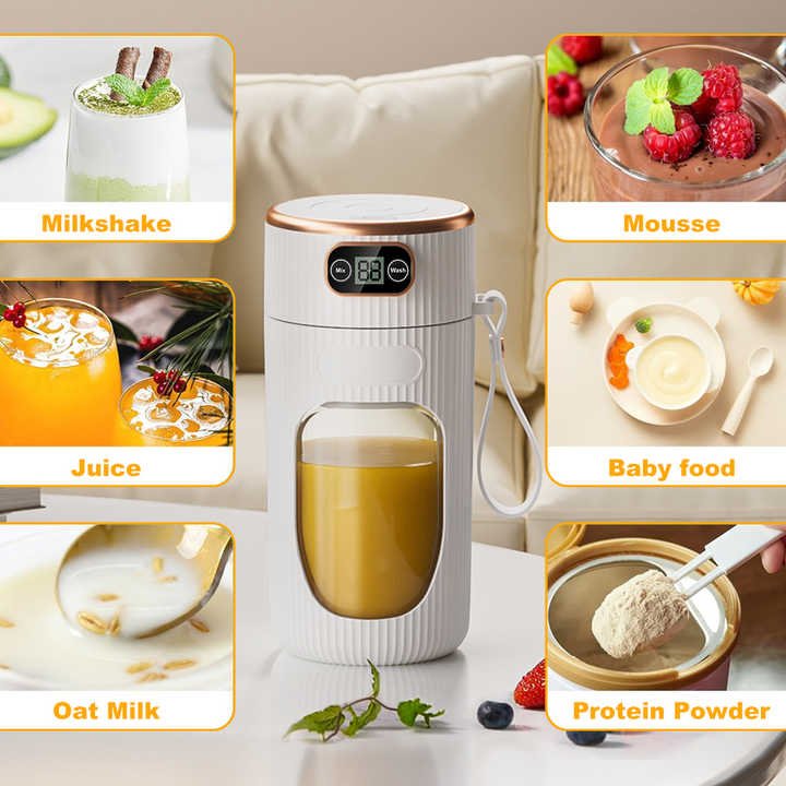 Multifunction direct drinking personal wireless electronic smart blender cup smoothie fresh juicer bottle mini blender portable