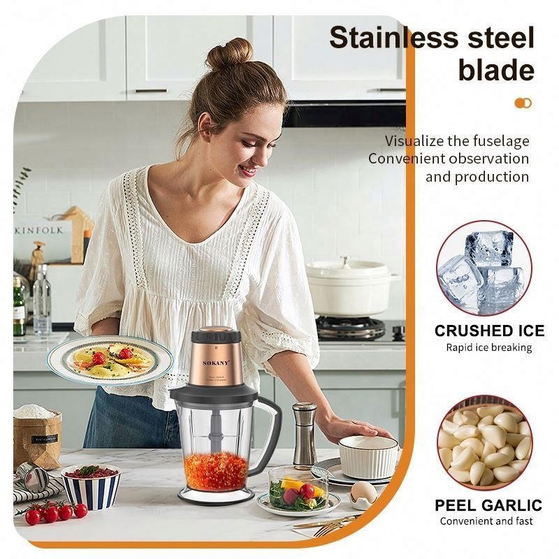Highly Effective Household Meat Grinder Mixer Stainless Steel Automatic Juicer Blender Food Processor