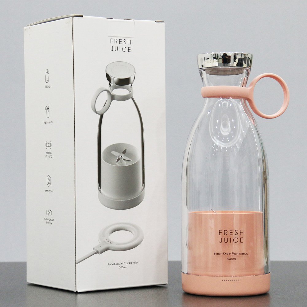 Best Quality Electric Wireless Charging OEM Fruits Mini Blender Portable Fresh Juicer Pink