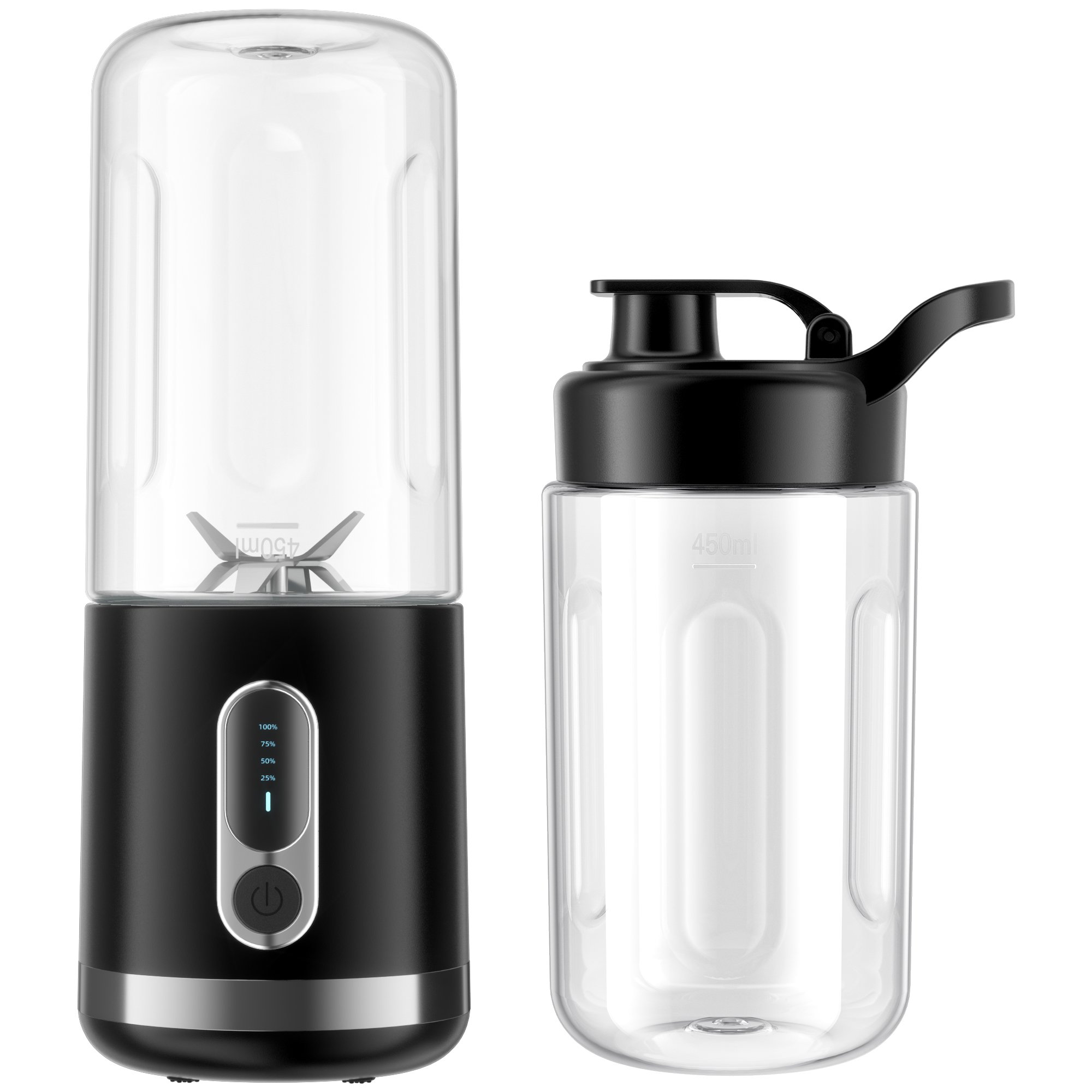 Hot selling cordless usb rechargeable blender juicer bottle portable blenders home 6 blades juicer cup citrus juicer