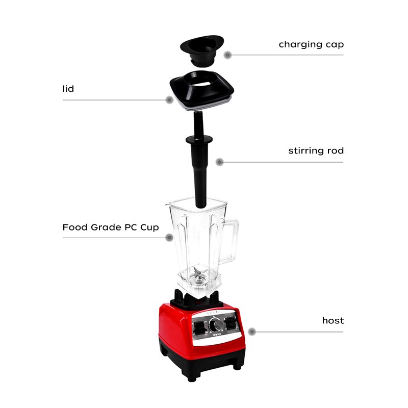 2L 1500W Heavy Duty Silver Crest Fruit Multi-functional Electric Portable Food Blender