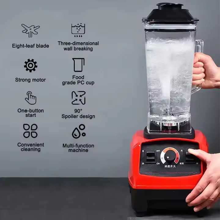 2 In 1 4500w Silver Crest Blender Electric Juice Mixer Machine Food Fruit Mixers Heavy Duty Grinder Electric Commercial Mixer