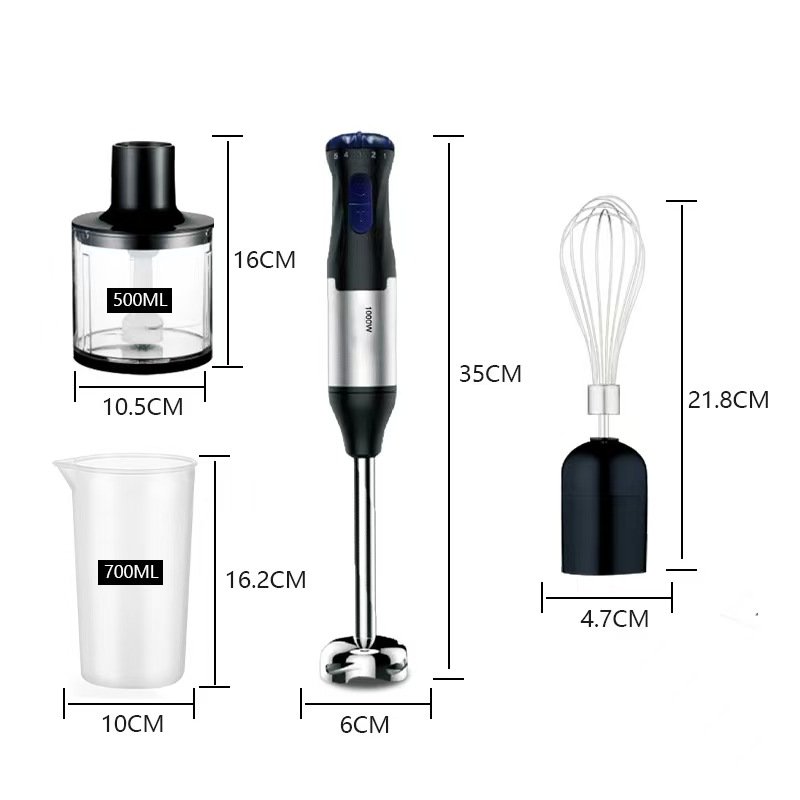 Multifunctional Electric Immersion Stick Blender Food Grinder Food supplement with Push Button Controls Egg Beater Household Use
