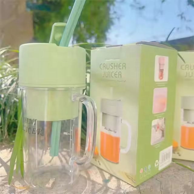 Portable 500Ml Mini Rechargeable Electric Mixer Extractor Fresh Bottle Juice Portable Blender Juicer Cup With Lid And Handle