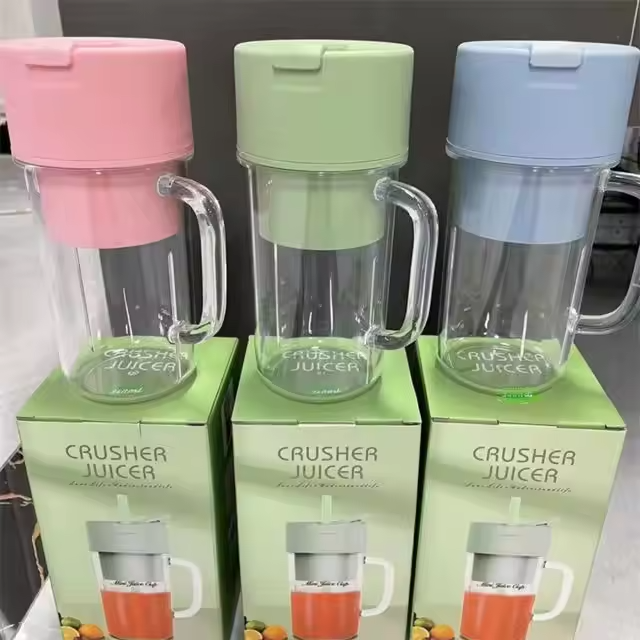 Portable 500Ml Mini Rechargeable Electric Mixer Extractor Fresh Bottle Juice Portable Blender Juicer Cup With Lid And Handle