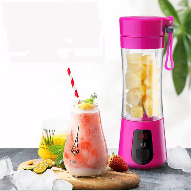 Portable 380ml Rechargeable Electric Juicer Blender USB Powered Stainless Steel Blade Fruit Juices Household Car Outdoor Use