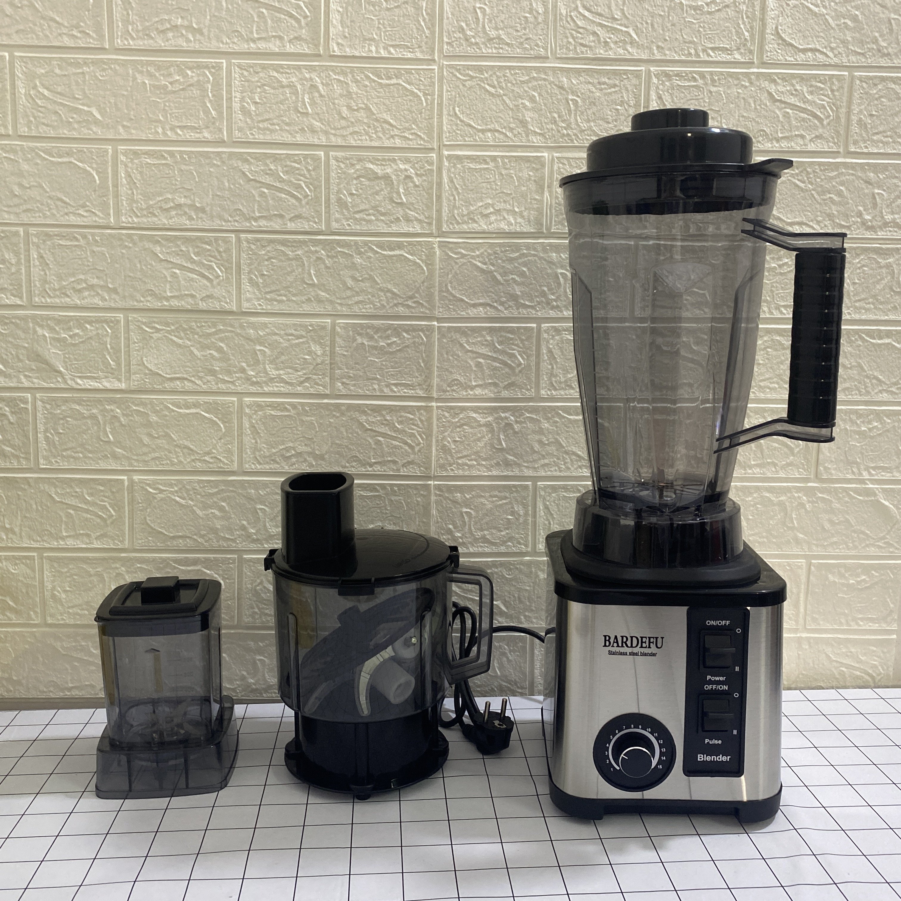 Stainless Steel Jar Blender Electric Food Mixer 3 in 1 Juicer Blender