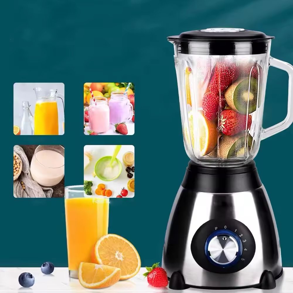 Hot Sale 5 Speed with Stainless Steel Jar Electric Food Mixer Blender Kitchen Appliance Commercial 1.5L Juicer Blender