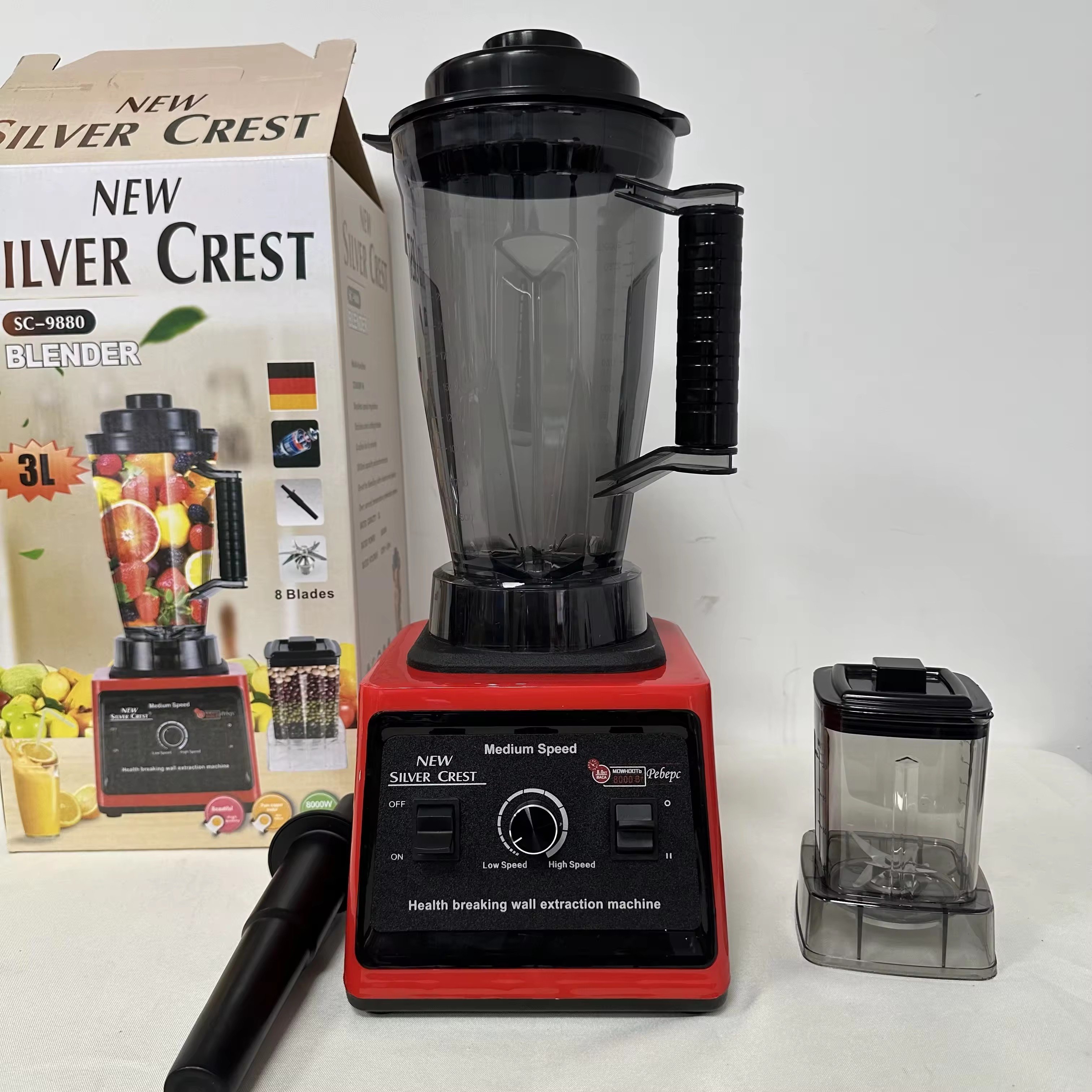 2024 Hot Selling SILVER CREST 3L 8000w 2 in 1 Blender Multifunctional Food Grinder Juice Maker Home ElectricSILVER CREST Blender