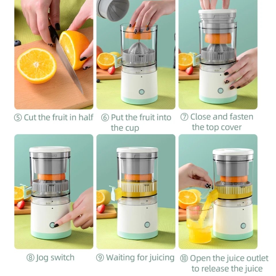 High Quality Portable Mini Electric Orange Squeezer Juicer Fruit Juice Machine Baby Food Supplement Slow Blender
