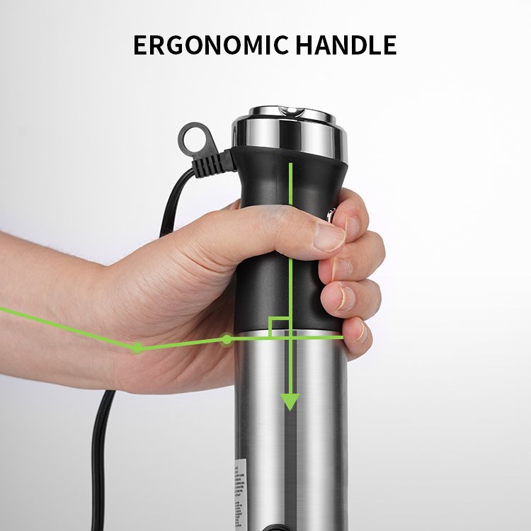 Speed adjustable and Turbo Mode Stick Mixer 1200W Powerful High Efficiency Kitchen LED Light Hand Held Immersion Blender