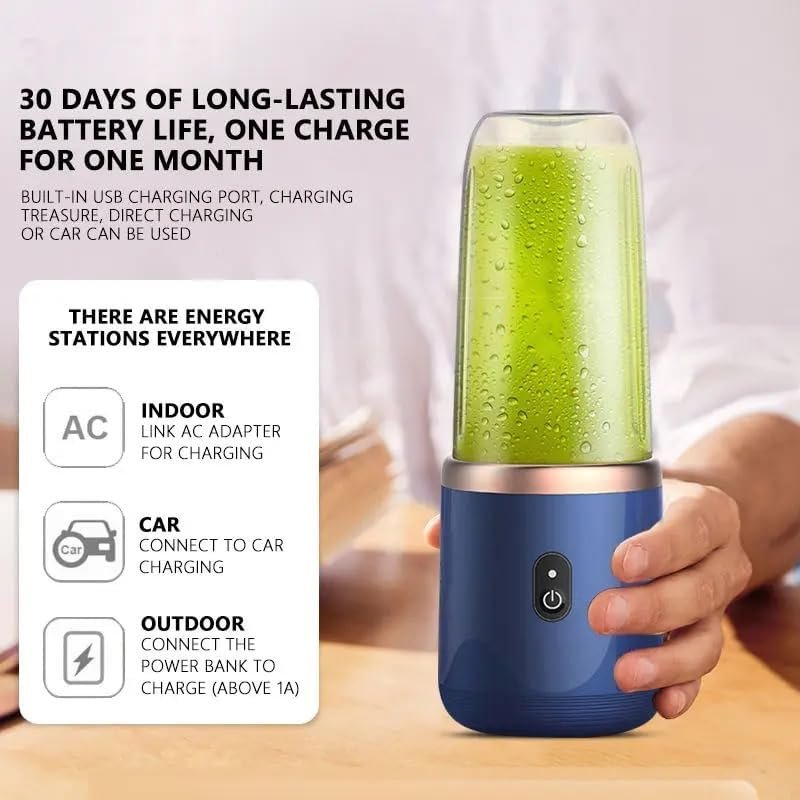 BPA-free and eco-friendly material Travel Sport Home Use 6 blades double cups Portable Blender Smoothies Fresh Juicer