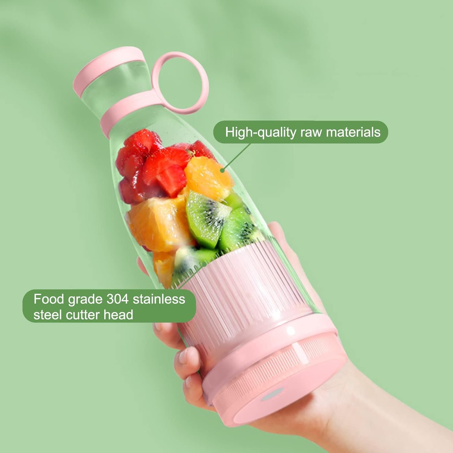 Juicer Cup for Juice Shakes and Smoothies 350ml Mini Blender with Led Display Usb Rechargeable Battery for Home Sports Outdoor