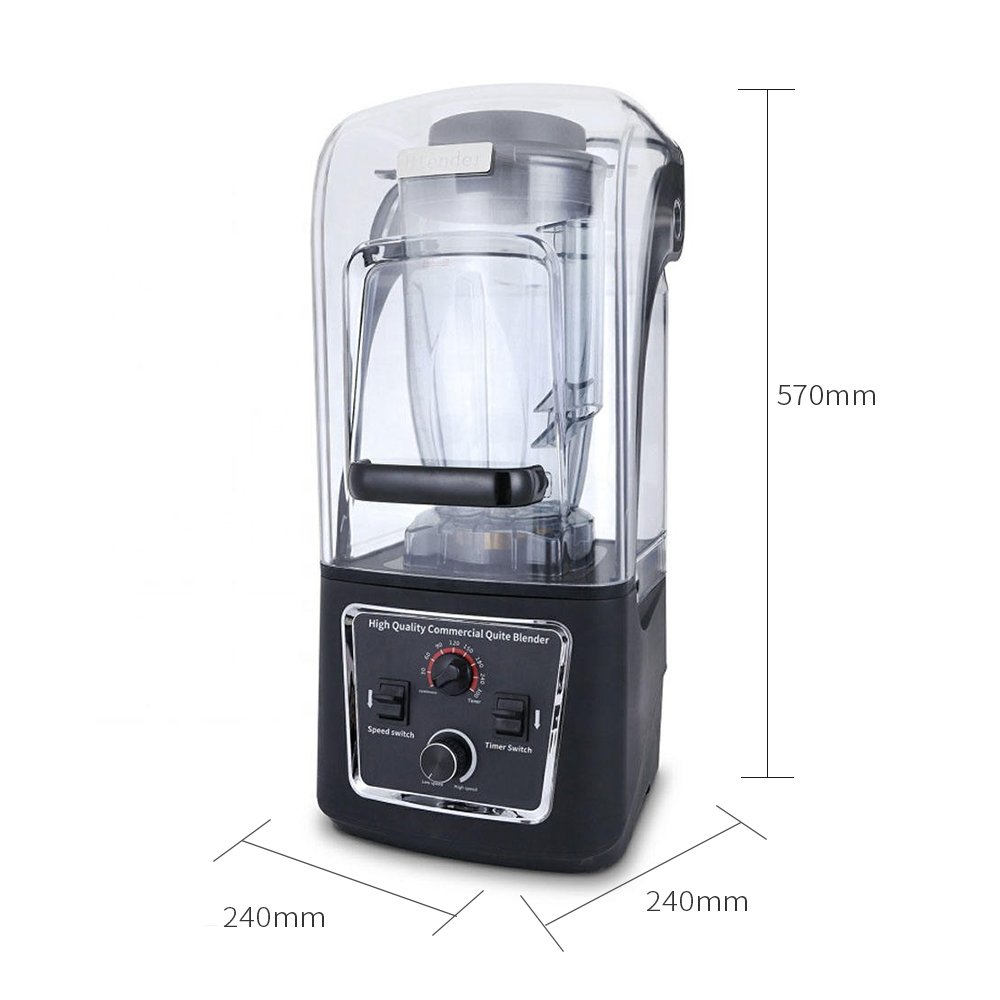 Heavy Duty Commercial Blenders Blender and Mixer Electric Plastic Commercial Juicer Machine Pure Copper Motor Push Button 2200
