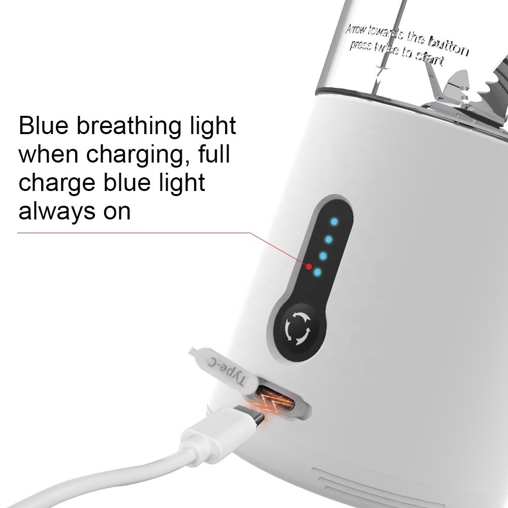 IPX7 Waterproof Electric Wireless USB-C Rechargeable 18oz Kitchen Small Portable Blender