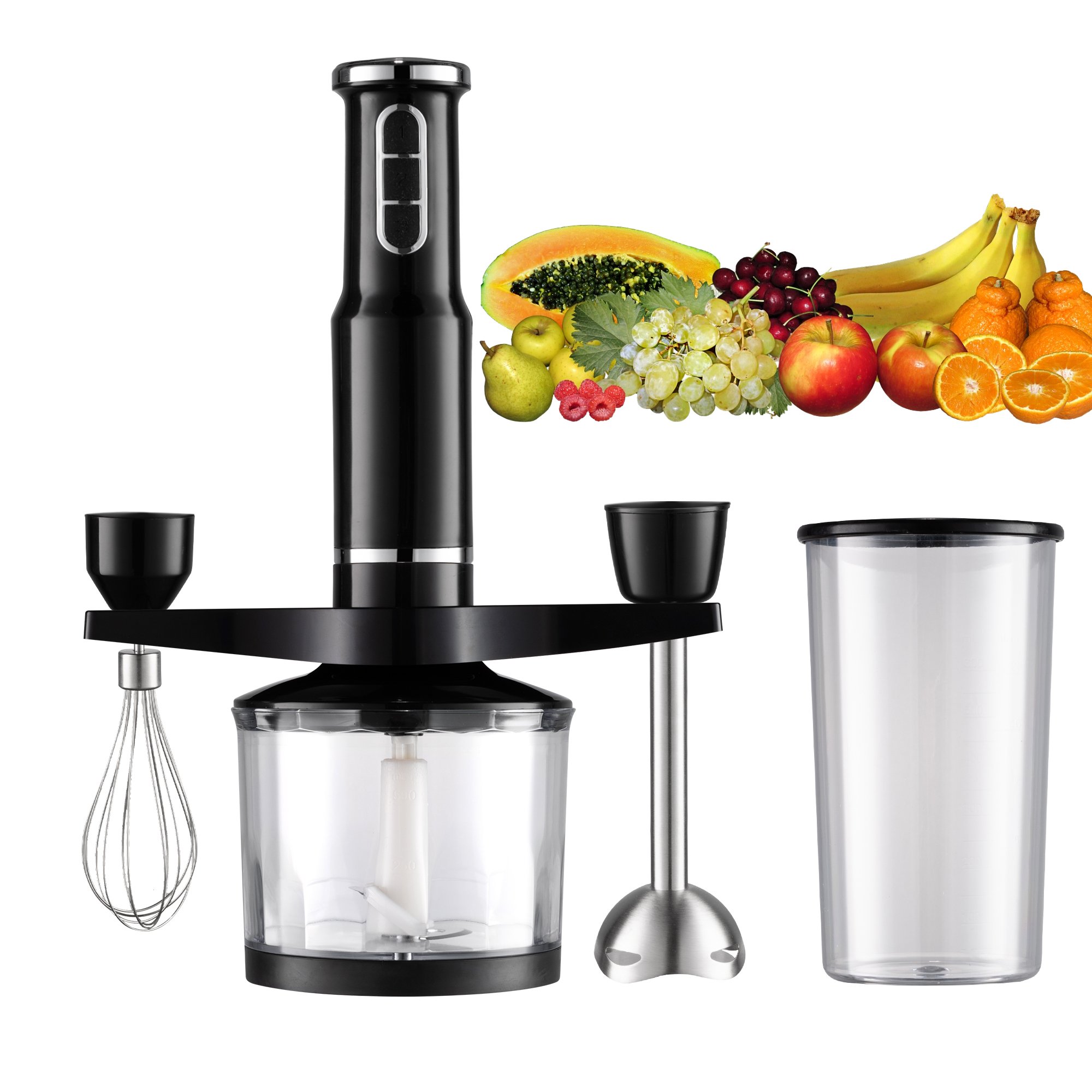 Powerful Hand Blender Multifunctional Home Immersion Blender Heavy Duty Electric Stick Blender Variable speed 3 in 1 For Fruit