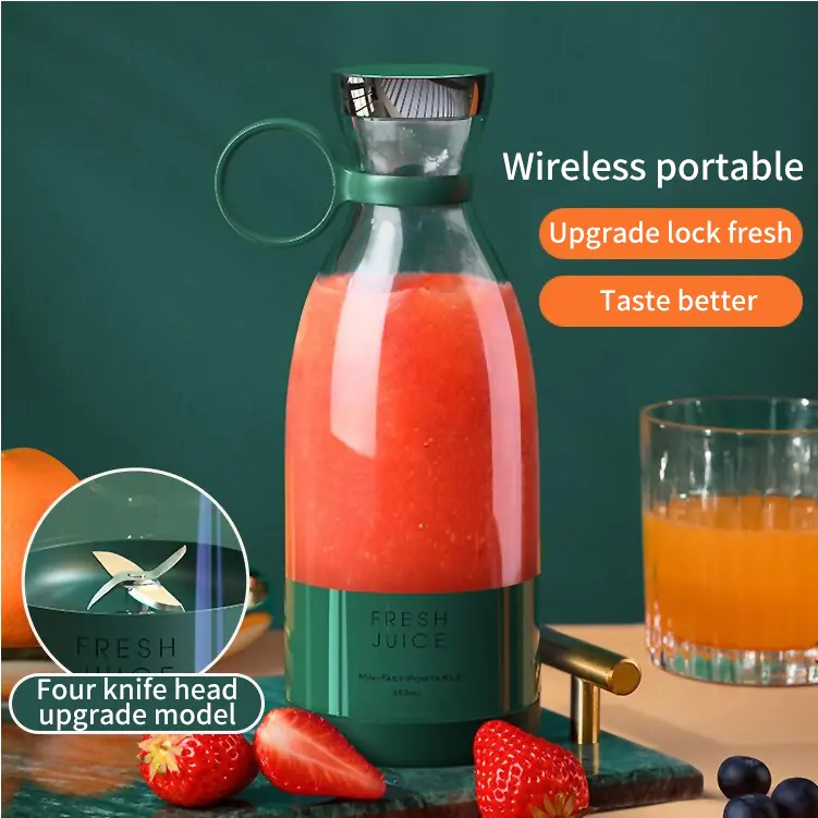 Portable Juice Blender Rechargeable Mini Blender 350ML Electric Fresh Juicer