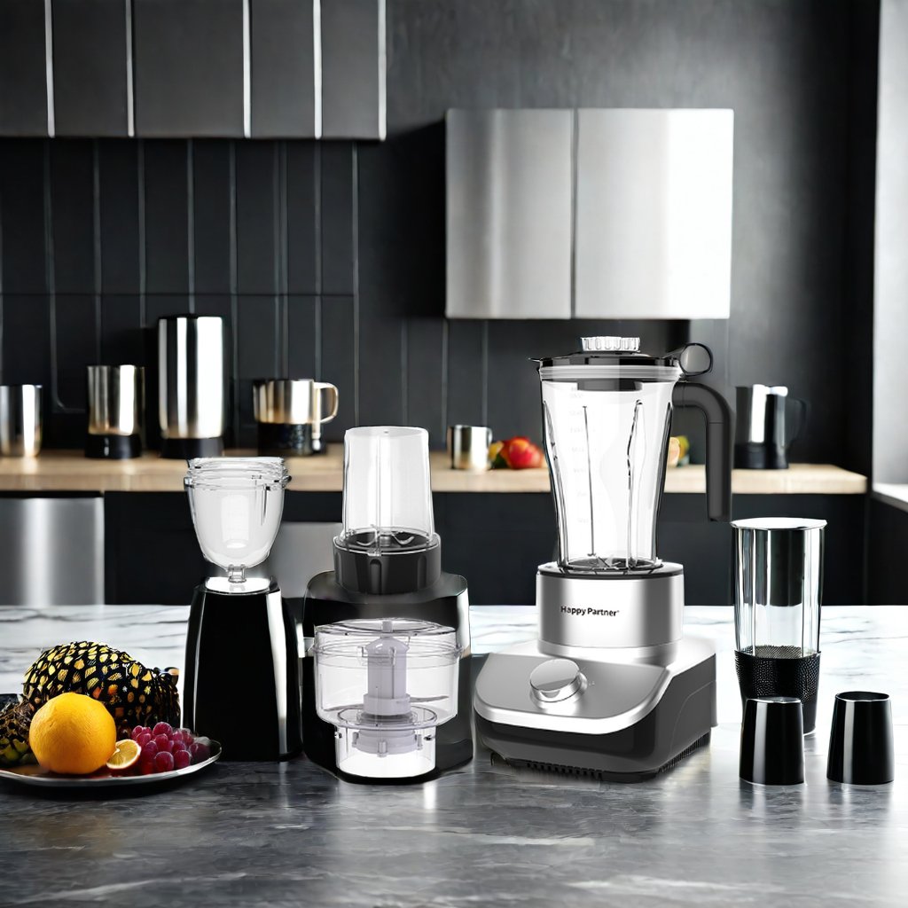 Happy Partner High-Speed Commercial Household Electric Food Processor Multi-Purpose Juicer Blender Busy Home Office Kitchen Use