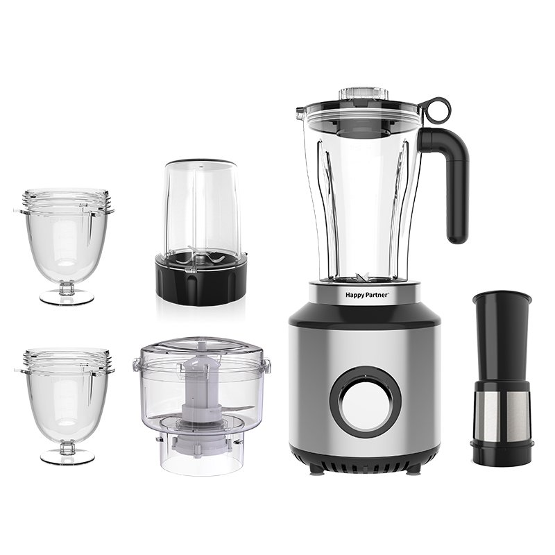 Happy Partner 6-in-1 Electric Multifunction Food Processor Slicer Grinder Ice Crush Maker Cup Smoothie Blender