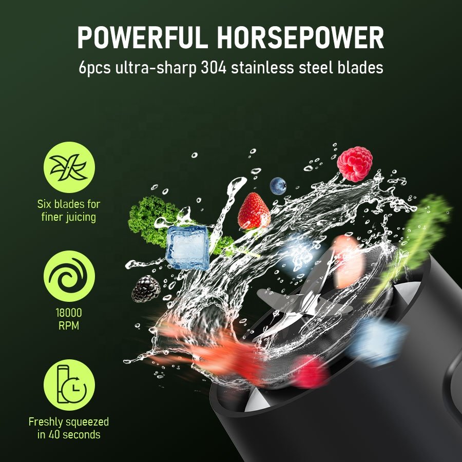 USB-C Rechargeable Personal Fruit Juicer Cup Portable Cordless Leakproof Blender Rechargeable Fruit Mixers Portable Juicer Cup