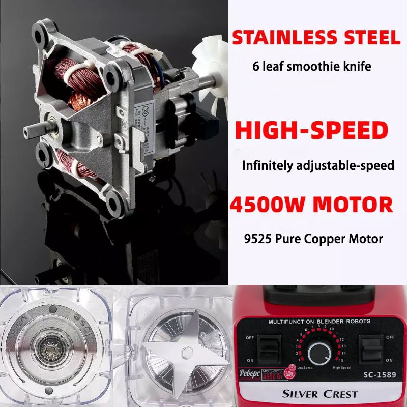 4500W 2L Industrial Crest Blender Heavy Duty Commercial Juicer Blender Machine