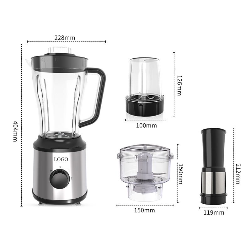 Happy Partner High Quality Electric Food Processor Long-Term Useable Blender Grinder Juicer Mixer with Knob Controls Kitchen Use