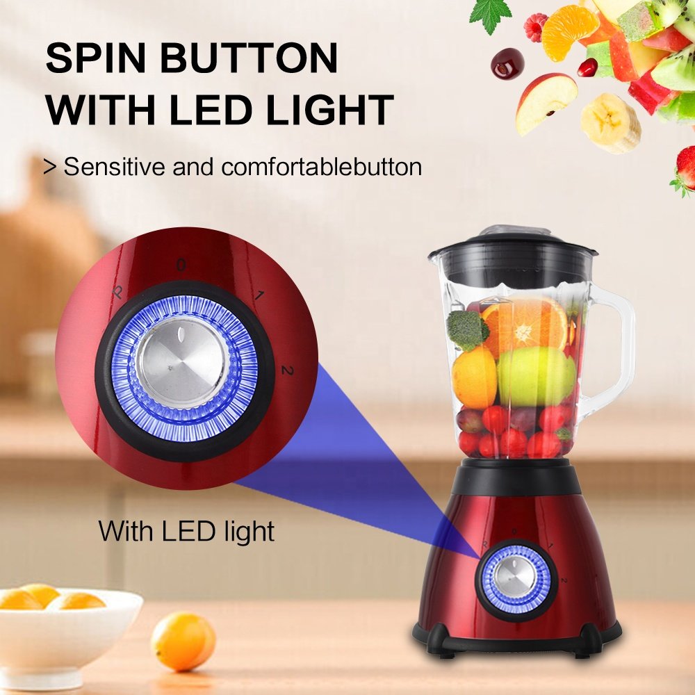 outai 800W poewerful motor 1.5L glass jar Stainless steel housing 6 leaf blade High Performance Smoothie Electric Blender