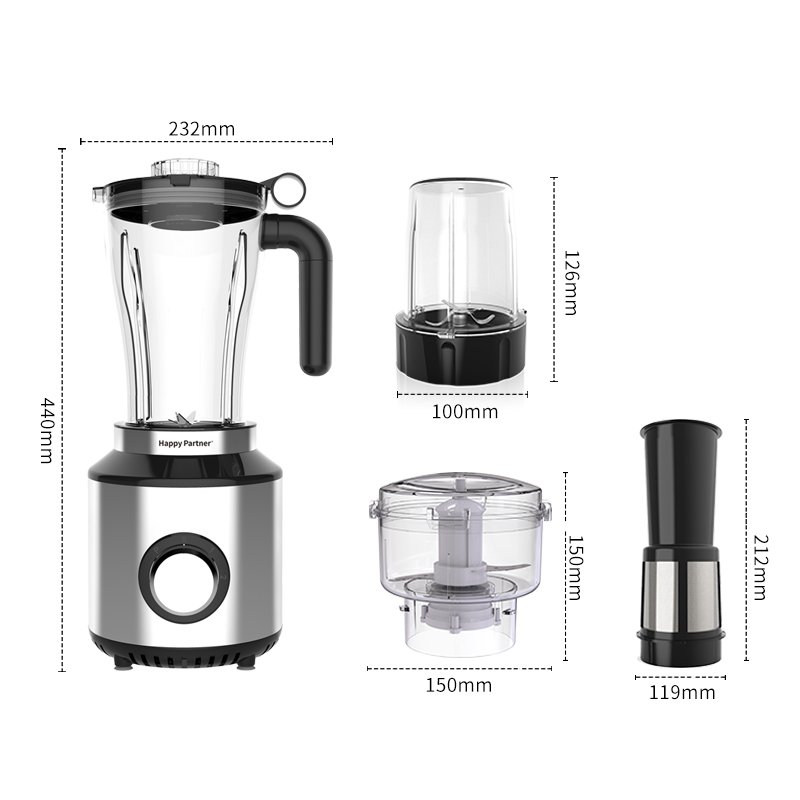 HappyPartner Juicer Blender Mixer Heavy Duty Stainless Steel Blade Electric Blenderfor Home use 4 in 1