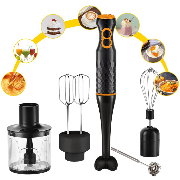 Stepless Variable Speed Hand Blender Mixer for Kitchen Home Electric Power Source Push Button Controls for Households Hotels