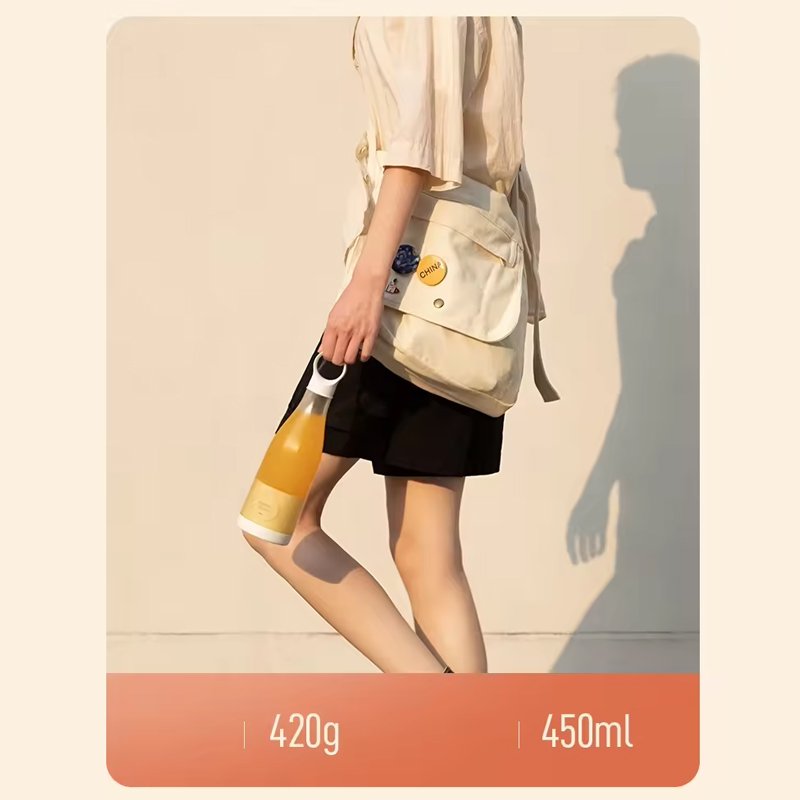 450ml 4 Blade Popular Mini Electric Portable Rechargeable Travel USB Blender Household Fresh Juice Cup Battery Power Source