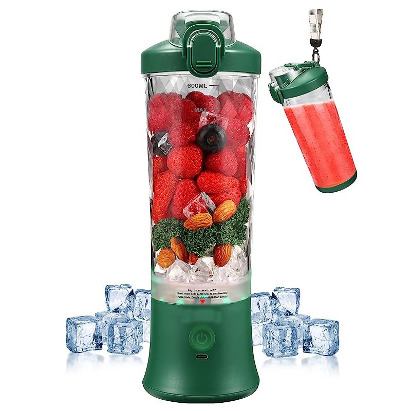 All in 1 unique portal smoothie bottle fruit mixer cup 20Oz travel sport kitchen fresh juice extractor mini portable blender lid