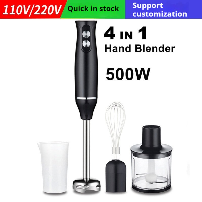 Stainless Steel 4 in 1 Portable Electric Stick Mixer Hand Blender for Minced Fruits and Vegetables Stick Blender