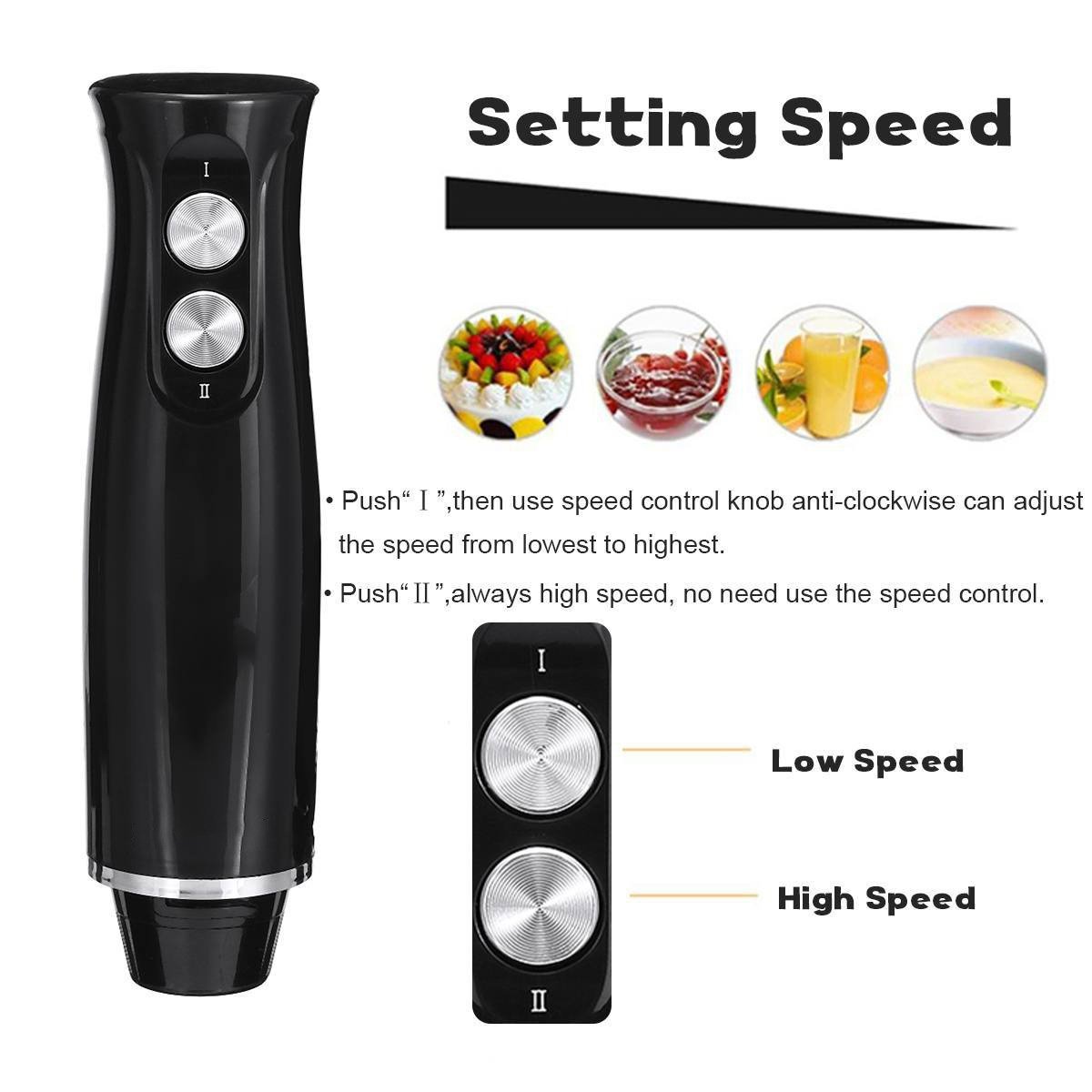 Stainless Steel 4 in 1 Portable Electric Stick Mixer Hand Blender for Minced Fruits and Vegetables Stick Blender