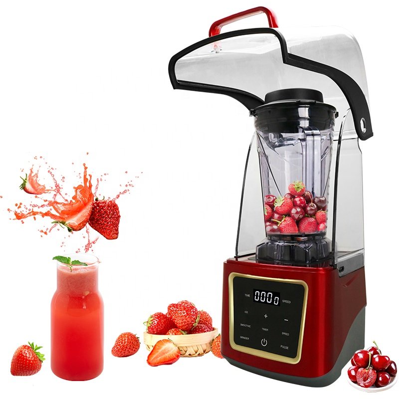4L silent blender soundproof blender with cover electric food processor commercial blender heavy duty for kitchen