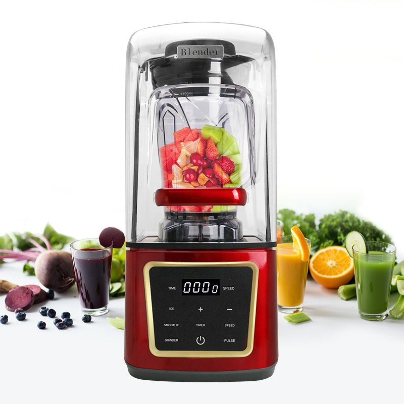 4L silent blender soundproof blender with cover electric food processor commercial blender heavy duty for kitchen