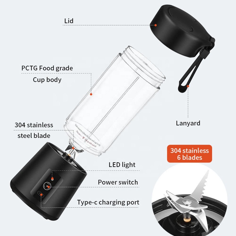 China-Origin Mini USB Rechargeable Immersion Juicer Blender Healthy Bottle Mixing for Cars